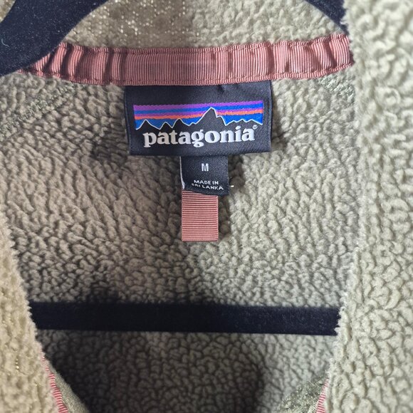 *SOLD* Patagonia Mens Retro Pile Fleece Jacket Size M Full Zip Green Outdoor - Picture 6 of 10